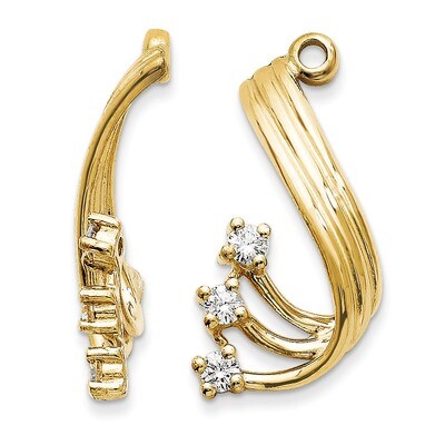Earring Jacket 14k Gold AA Quality Diamond XJ23AA, MPN: XJ23AA, 883957115078