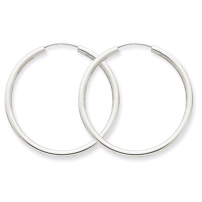 Polished Endless 2mm Hoop Earrings 14k White Gold H994, MPN: H994, 883957900889