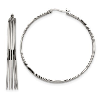 Wire Hoop Earrings Stainless Steel Polished SRE1273 by Chisel, MPN: SRE1273, 191101499708