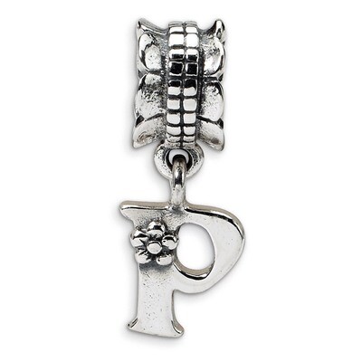 Letter P Dangle Bead - Sterling Silver QRS1400P, MPN: QRS1400P, 883957304298