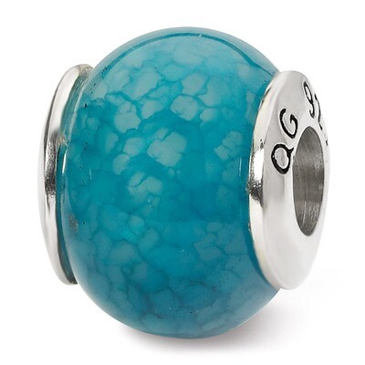 Dark Blue Aventurine Stone Bead - Sterling Silver QRS1665, MPN: QRS1665, 883957308692