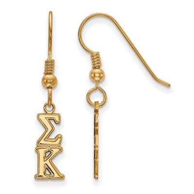 Sigma Kappa Small Dangle Earrings Gold-plated Silver GP026SKP, MPN: GP026SKP, 886774929958