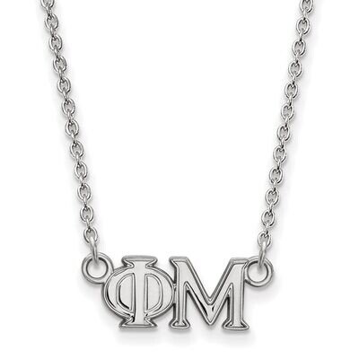 Phi Mu Medium Pendant with 18 Inch Chain Sterling Silver SS007PHM-18, MPN: SS007PHM-18, 886774599946