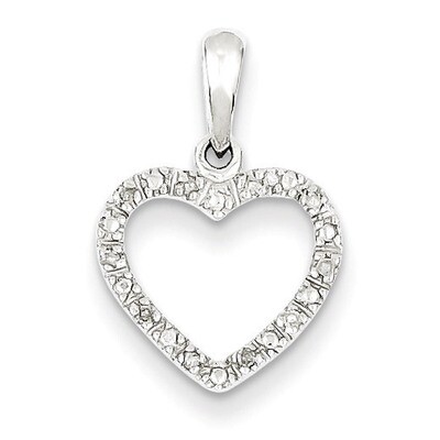 Heart Pendant Sterling Silver Rhodium-plated Diamond QP3234, MPN: QP3234, 883957402314