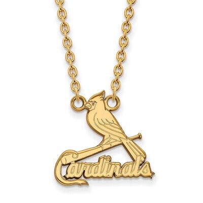 Saint Louis Cardinals Large Pendant with Chain Necklace Gold-plated Silver GP014CRD-18, MPN: GP014C…