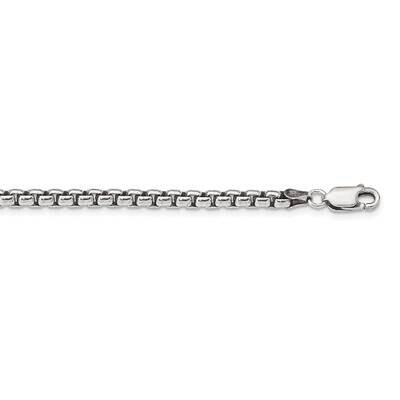 3.6mm Round Box Chain 26 Inch Sterling Silver Antiqued QFC216-26, MPN: QFC216-26,