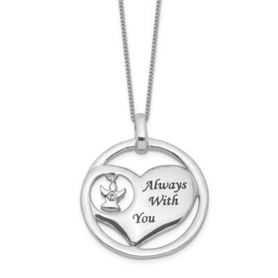 Crystal &amp; Enamel Heart Necklace Sterling Silver Rhodium Plated QG5399-18, MPN: QG5399-18, 191101973…
