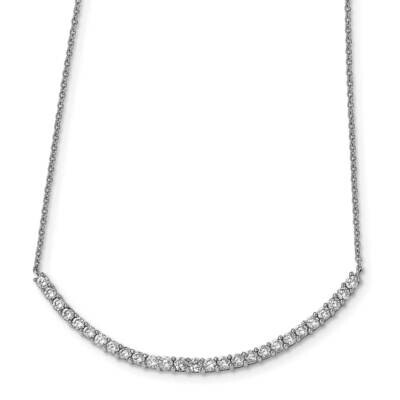 CZ Diamond Bar 18 Inch Necklace Sterling Silver Rhodium Plated QCM1214-18, MPN: QCM1214-18, 1911015…