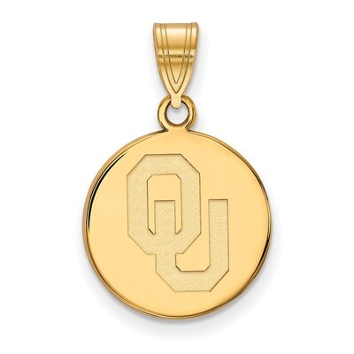 University of Oklahoma Medium Disc Pendant Gold-plated Sterling Silver GP036UOK, MPN: GP036UOK, 886…