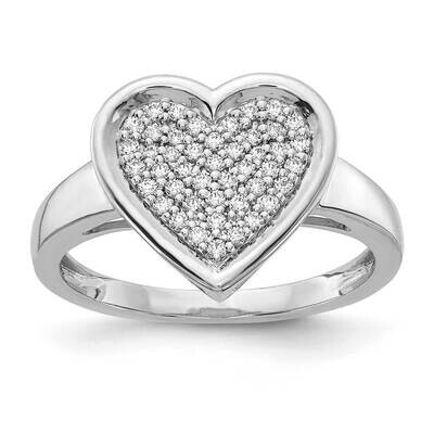 Fancy Heart Ring 14k White Gold Diamond RM4014-025-WA, MPN: RM4014-025-WA, 883957548661