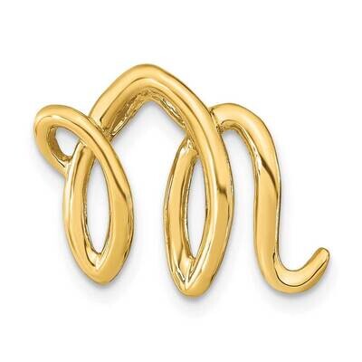 Letter M Initial Slide 14k Gold Polished K6425M, MPN: K6425M, 63721809994
