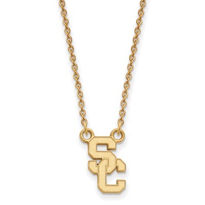 University of Southern California Small Pendant with Necklace Gold-plated Sterling Silver GP014USC-…