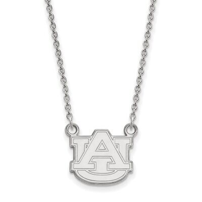 Auburn University Small Pendant with Chain Necklace 10k White Gold 1W015AU-18, MPN: 1W015AU-18, 886…