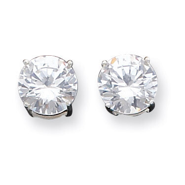 10mm Round Basket Set Diamond Stud Earrings Sterling Silver QE3149, MPN: QE3149, 883957925394