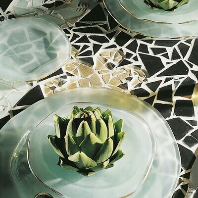 Annieglass Shells Gold Salad Plate 9 Inch, MPN: BC105G, UPC: