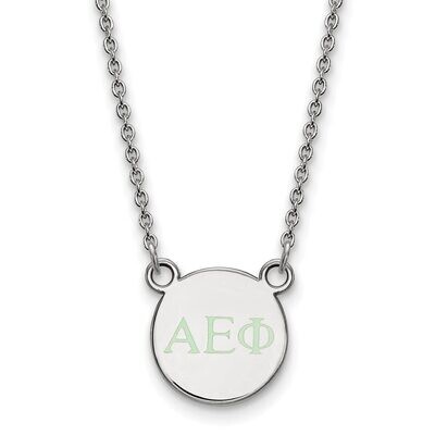 Alpha Epsilon Phi Extra Small Enameled Pendant with 18 Inch Chain Sterling Silver SS027AEP-18, MPN:…