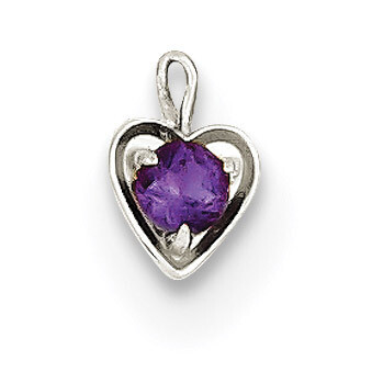 February Synthetic Birthstone Heart Charm 14k white Gold M344W, MPN: M344W, 886774256856