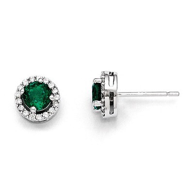 White &amp; Green Cubic Zirconia Rhodium Earrings Sterling Silver QMP1323, MPN: QMP1323, 886774578323