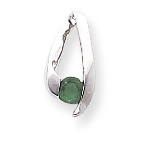 4mm Emerald Pendant 14k White Gold XP949E, MPN: XP949E, 883957211794