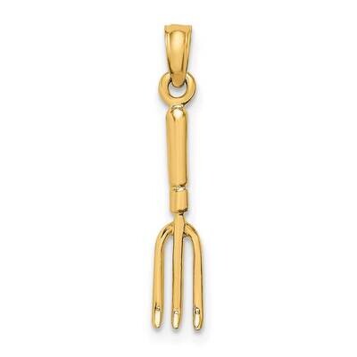 Hp Fork Garden Tool Charm 14k Gold 3-D K7318, MPN: K7318, 637218116966