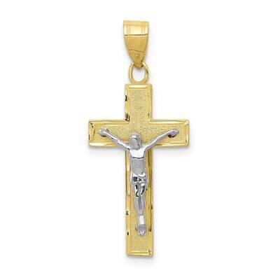 Two-Tone Diamond-Cut Crucifix Charm 10k Gold 10D3689, MPN: 10D3689,