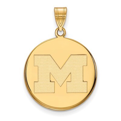 Michigan University of Large Disc Pendant 10k Yellow Gold 1Y038UM, MPN: 1Y038UM, 886774815916