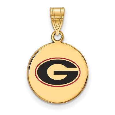 University of Georgia Medium Enamel Disc Pendant Gold-plated Silver GP040UGA, MPN: GP040UGA, 886774…