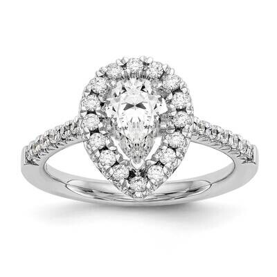 Diamond Vs/Si, D E F, S/M Pear Halo Engagement Ring 14k White Gold True Origin Lab Grown RM2064E-05…