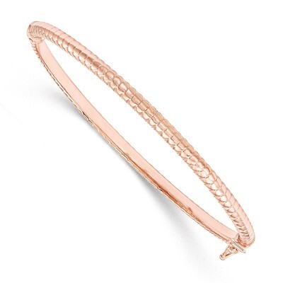 Hinged Bangle Bracelet 14k Rose Gold Polished DB583, MPN: DB583, 191101075315