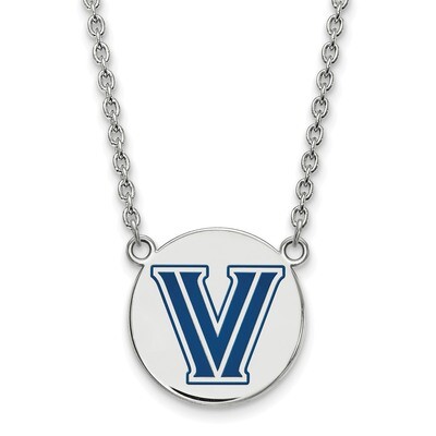 Villanova U Large Enamel Disc Pendant with Necklace Sterling Silver SS030VIL-18, MPN: SS030VIL-18, …