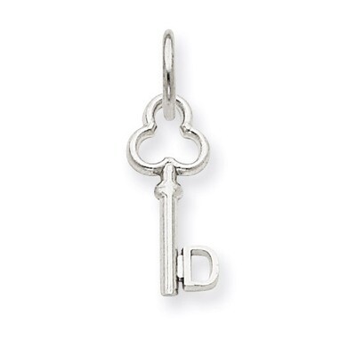 D Key Charm 14k White Gold K3434D, MPN: K3434D, 883957133232