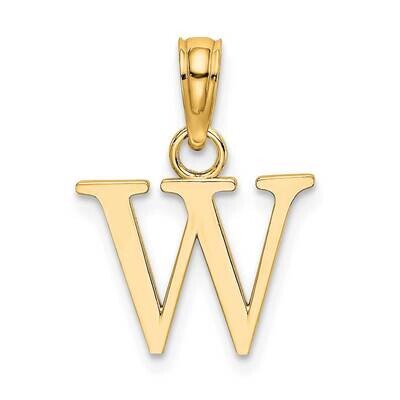 W Block Initial Charm 14k Gold Polished K6423W, MPN: K6423W, 637218007462