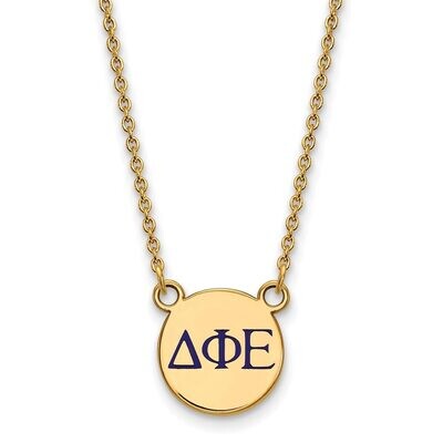 Delta Phi Epsilon Extra Small Enameled Pendant with 18 Inch Chain Gold-plated Silver GP027DPH-18, M…