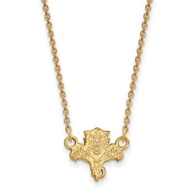Florida Panthers Small Pendant with Chain Necklace 14k Yellow Gold 4Y007PTH-18, MPN: 4Y007PTH-18, 8…