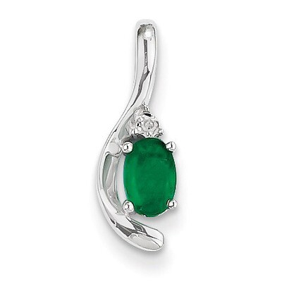 Emerald Diamond Pendant 14k White Gold Genuine XBS386, MPN: XBS386, 883957857800
