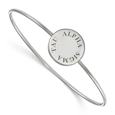 Alpha Sigma Tau Enameled Slip-on Bangle Sterling Silver SS021ALS-7, MPN: SS021ALS-7, 886774603438