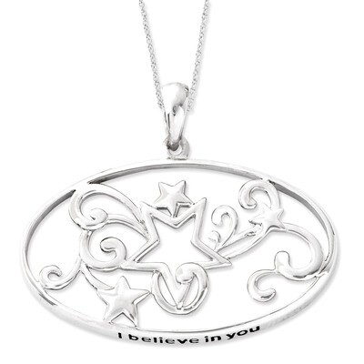 I Believe In You 18 Inch Star Necklace Sterling Silver Antiqued QSX522, MPN: QSX522, 886774557786