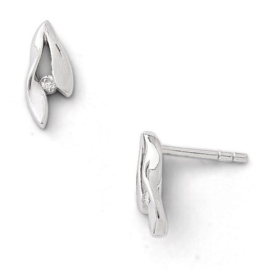 Earrings Sterling Silver Diamond QW296, MPN: QW296, 886774234106