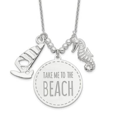 Take Me To The Beach Necklace 16 Inch Sterling Silver QG6173-16, MPN: QG6173-16, 196904162521