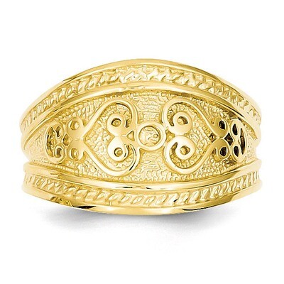 Scroll Ring 14k Gold Polished D224, MPN: D224, 886774092744