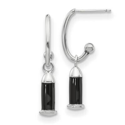 Enamel Dangle Jhoop Post Earrings Sterling Silver QRSER4, MPN: QRSER4,