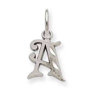 Diamond-cut Initial A Charm 14k White Gold WCH139-A, MPN: WCH139-A, 883957130545