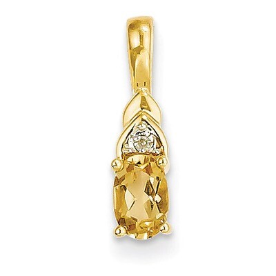 Diamond &amp; Citrine Pendant 14k Gold XBS294, MPN: XBS294, 883957413747