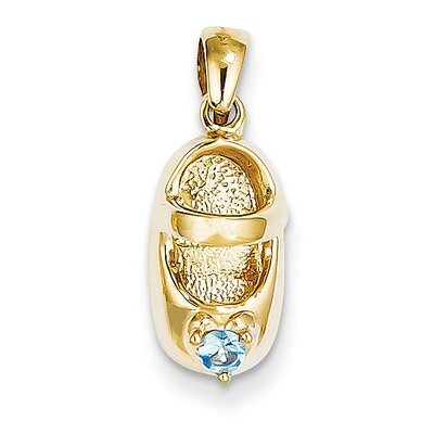 3-D December Synthetic Stone Engravable Baby Shoe Charm 14k Gold K4652DEC, MPN: K4652DEC, 637218167…