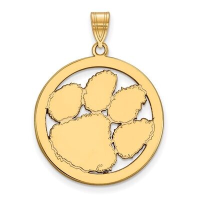 Clemson University L Pendant in Circle Gold-plated Silver GP034CU, MPN: GP034CU, 886774936451