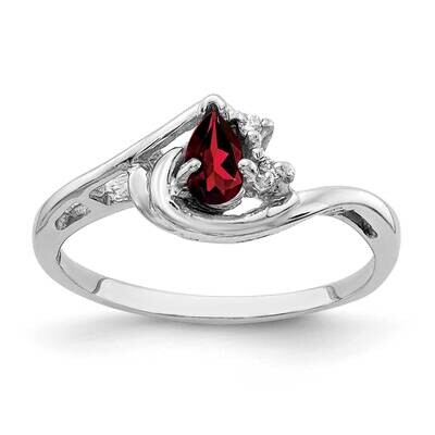 5x3mm Pear Garnet Aa Diamond Ring 14k White Gold Y4628GA/AA, MPN: Y4628GA_AA, 883957466231