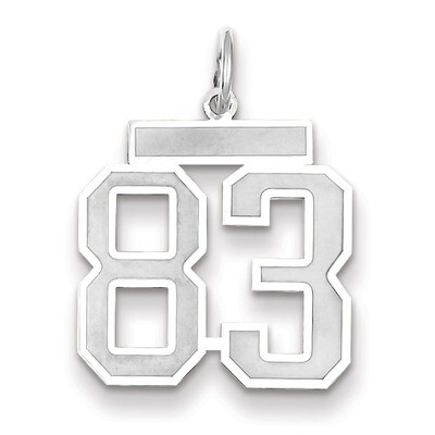 Number 83 Charm Medium Satin 14k white Gold WSM83, MPN: WSM83, 883957079455