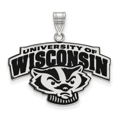 University of Wisconsin Large Enamel Pendant Sterling Silver SS097UWI, MPN: SS097UWI, 886774726168