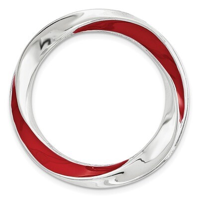Red Enameled Chain Slide Sterling Silver Medium QSK1748, MPN: QSK1748, 191101550119