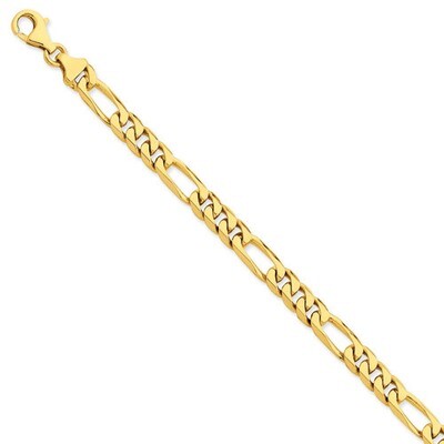 7mm Hand-polished Figaro Link Chain 9 Inch 14k Gold LK107-9, MPN: LK107-9, 191101648618